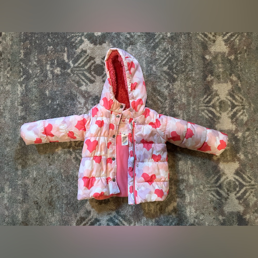 Carters 4T Hearts Coat Jacket NWOT
